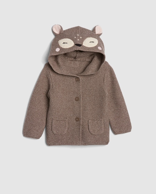 Casaco de bebé menino Gap castanho com capuz