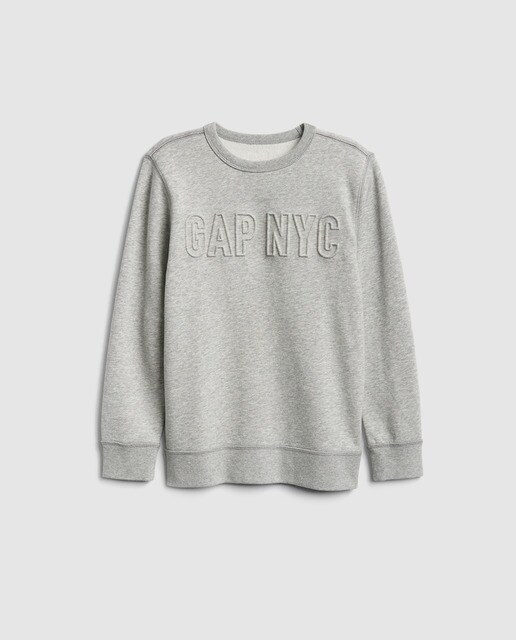 Sweatshirt de rapaz Gap cinza com bordado