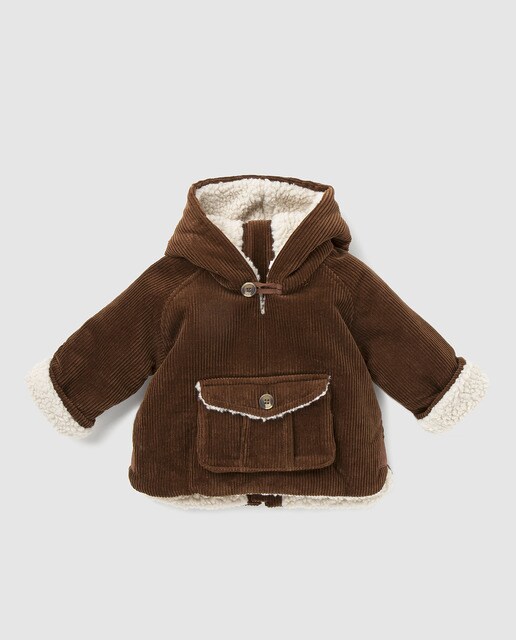 Sobretudo de bombazina de bebé menino Bass 10 castanho