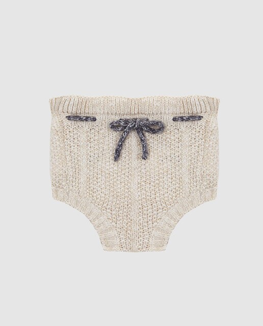 Tapa-fraldas de bebé menino Gocco em tricot cru