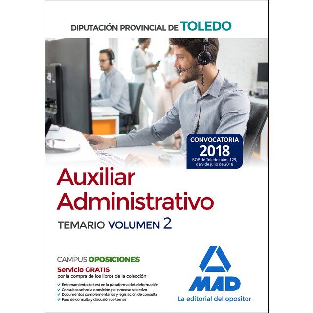 Auxiliar administrativo de la diputación provincial de toledo. Temario volumen 2.pdf