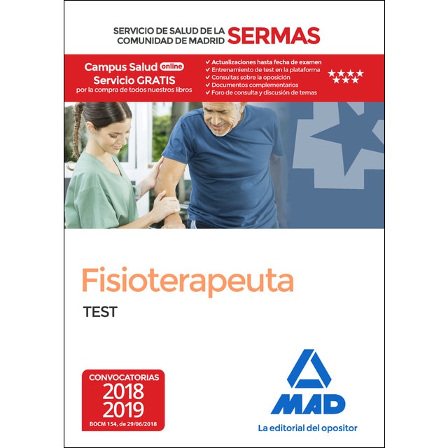 Fisioterapeuta del servicio de salud de la comunidad de madrid. Test (Tapa blanda)