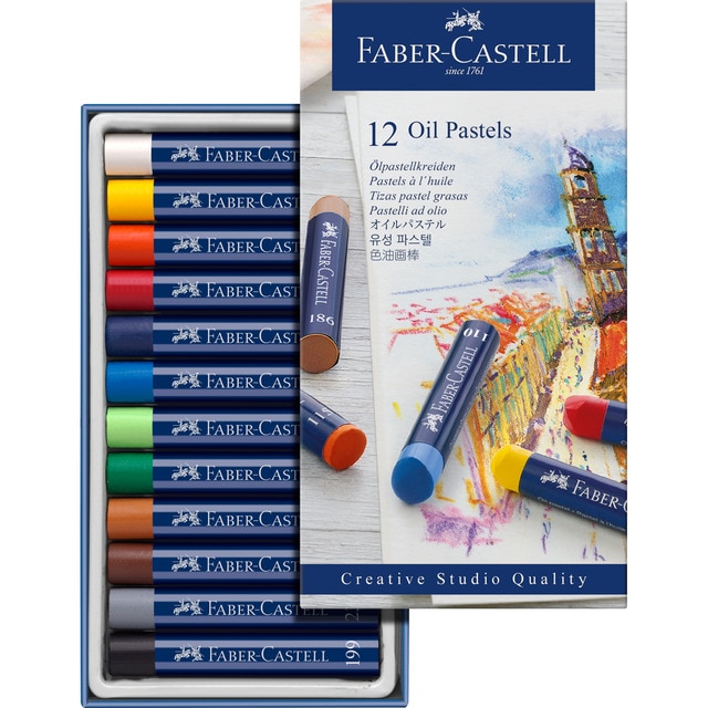Estuche 12 Pasteles Grasos Faber-Castell Multicolor.