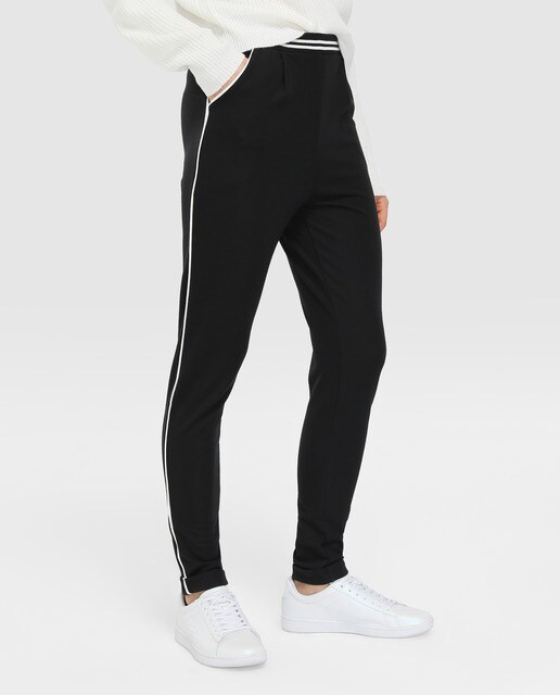 Pantalón fluido de mujer Easy Wear con banda lateral