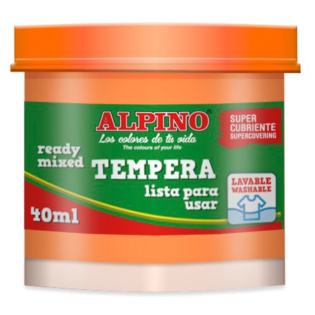 1 Bote Tempera Naranja 40 Ml., Alpino Naranja