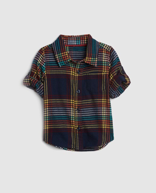 Camisa de bebé menino Gap de quadrados multicolor