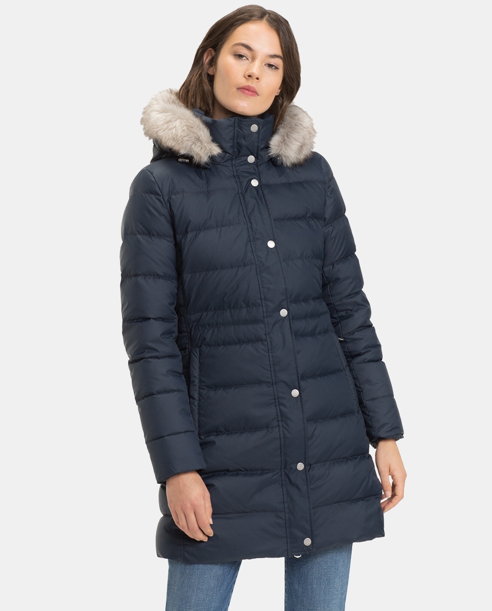 Doudoune longue femme Tommy Hilfiger à capuche amovible · Tommy