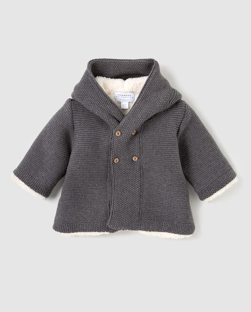 Casaco forrado de Recém-nascido Brotes cinzento-escuro