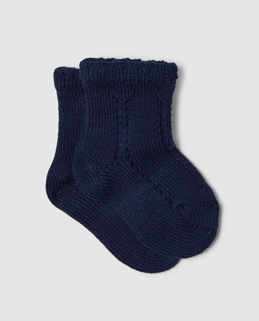 Calcetín calado de bebé Condor en azul marino