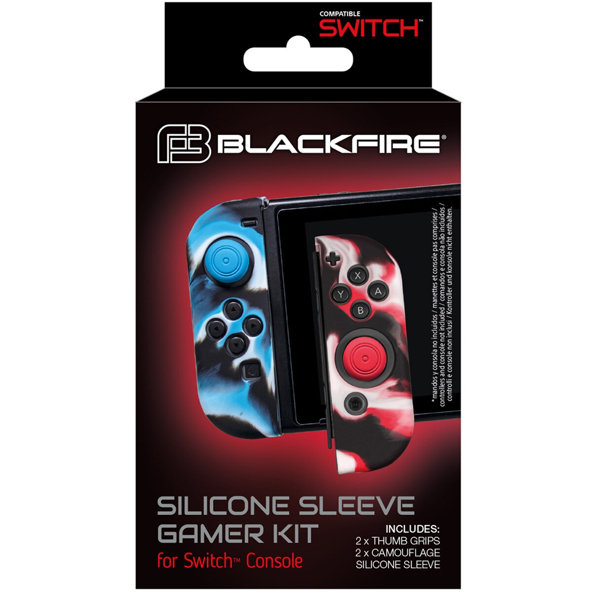 Imagem 0 de Kit Capa Silicone Sleeve Joycon Blackfire Nintendo Switch