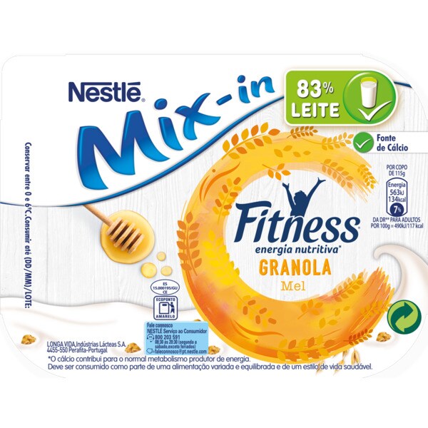Iogurte Fitness com Granola e Mel embalagem 115 g · Nestlé MixIn