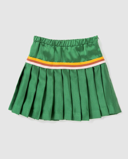 Saia com pregas de menina Bass 10 verde