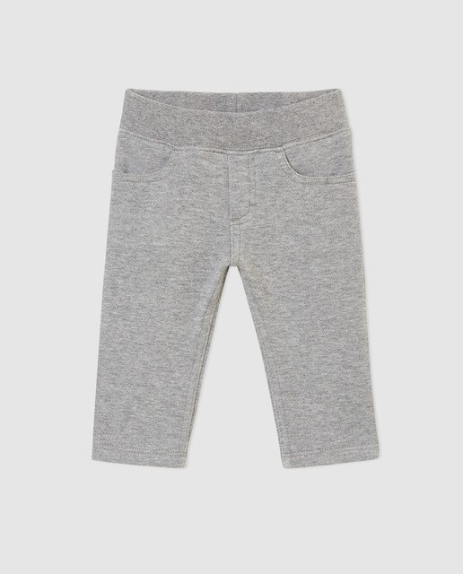 Calças elásticas de bebé Petit Bateau cinzentas