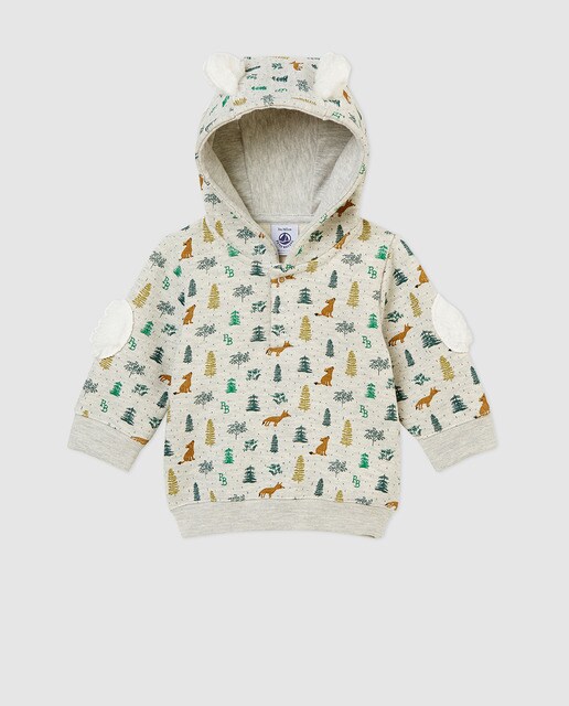 Sweatshirt de bebé Petit Bateau estampada com cotoveleiras