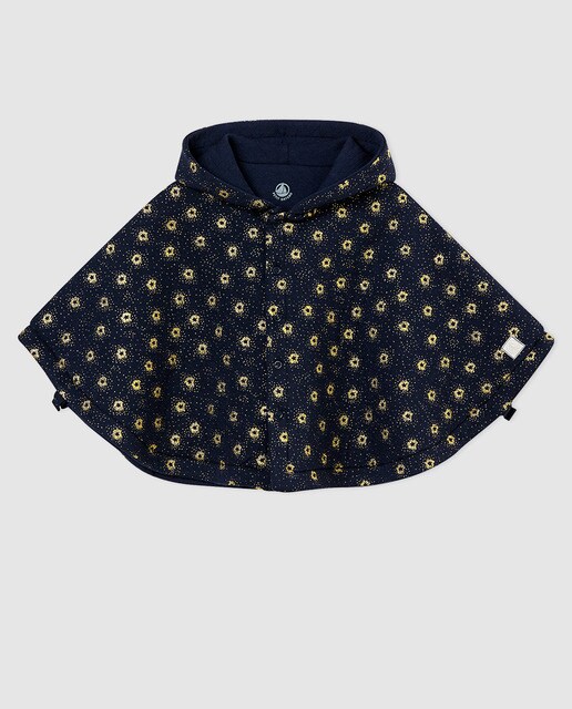 Capa de bebé Petit Bateau azul com capuz