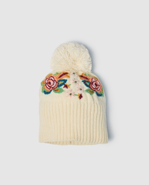 Gorro Belle&Rebel cru com bordados
