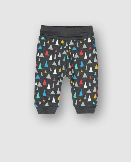 Calças de felpa de bebé Boboli com triângulos multicolor