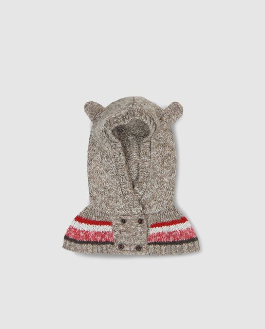 Gorro de bebé Boboli de tricot bege