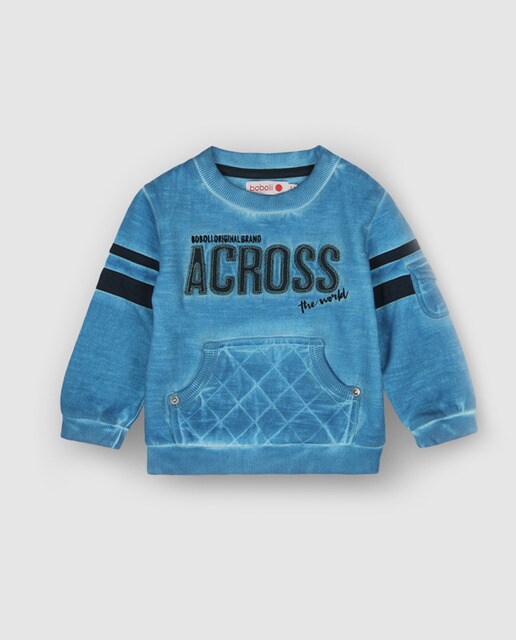 Sweatshirt de bebé menino Boboli azul com patchwork