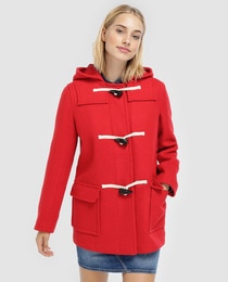 women's toggle coat with hood