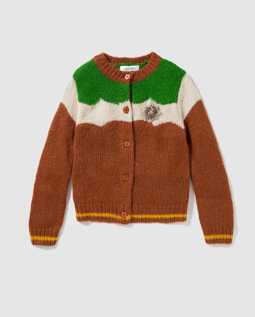 Casaco de menina Bass 10 tricolor com pregadeira