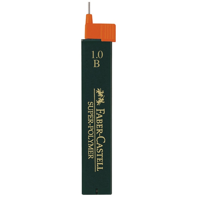 Minas Finas SUPER-POLYMER 1,0 mm Graduación B Faber Castell Negro.