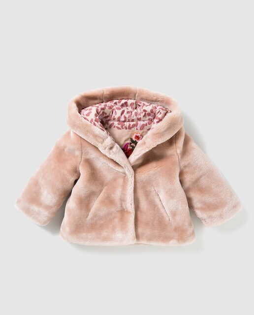 Casacão de pêlo de bebé menina Bass 10 rosa