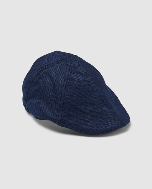 mens navy blue flat cap