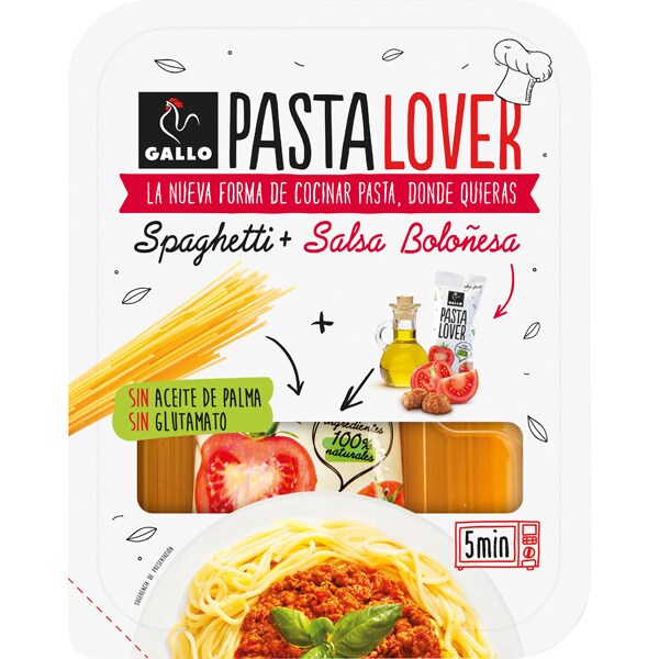 Pasta Lover spaguetti + salsa boloñesa en 5 minutos para microondas