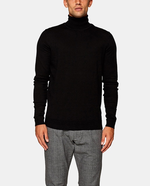 black roll neck sweater mens