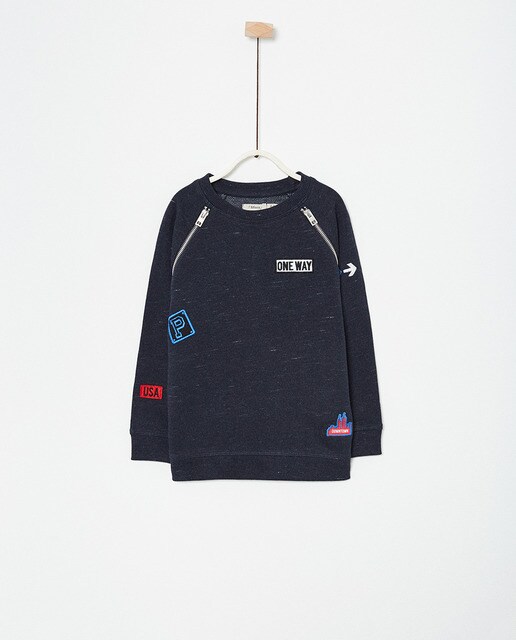 Sweatshirt de menino Sfera azul com fechos de correr