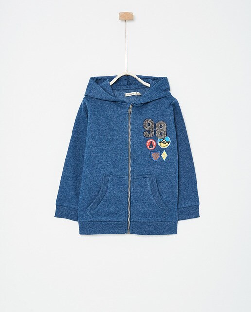 Sweatshirt de rapaz Sfera em azul com capuz