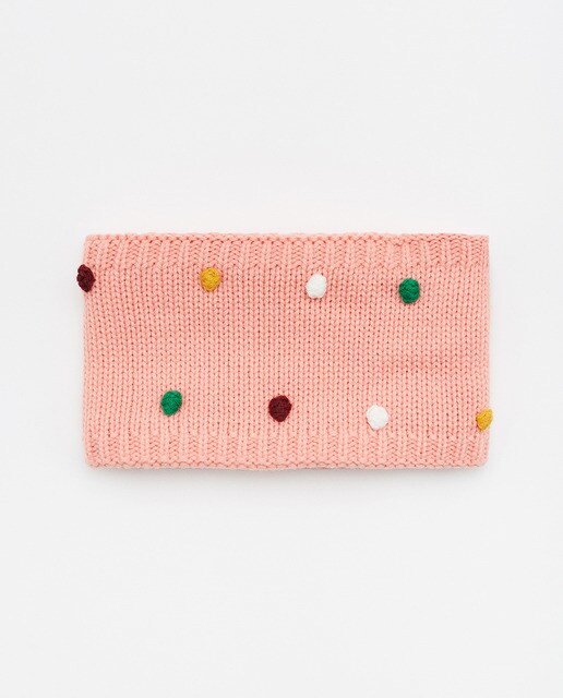 Gola de bebé menina Sfera rosa com borlas grandes