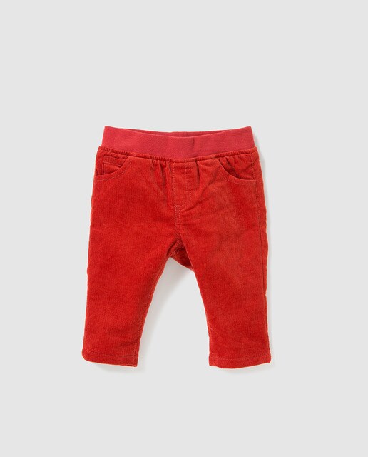 Calças de bombazina de bebé Freestyle vermelhas