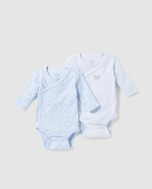 Pack de bodies de bebé Cotton Juice azuis