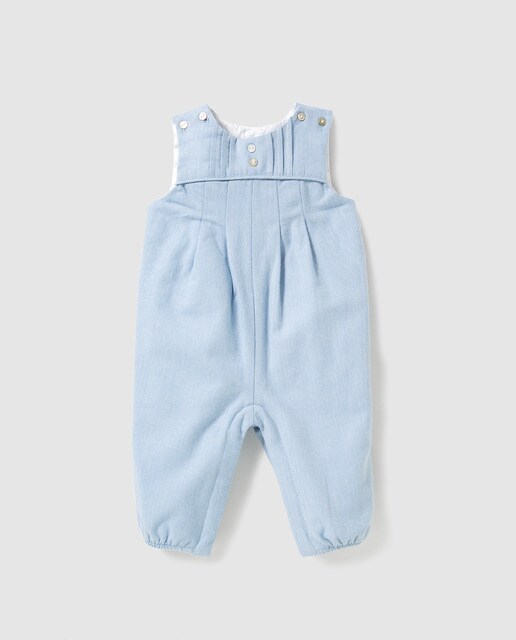 Jardineiras de bebé Dulces azuis com peça superior