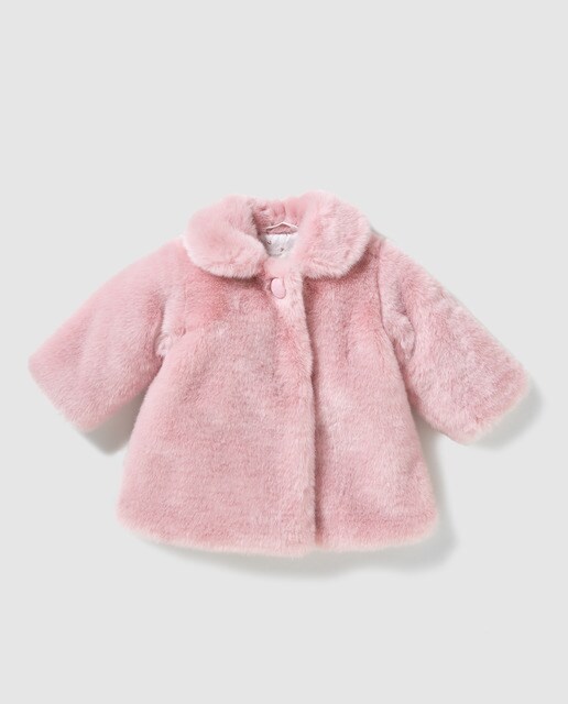 Casacão de pêlo de bebé menina Dulces rosa