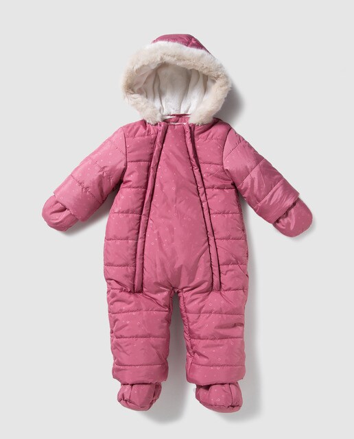 Macacão de bebé Dulces rosa com pêlo