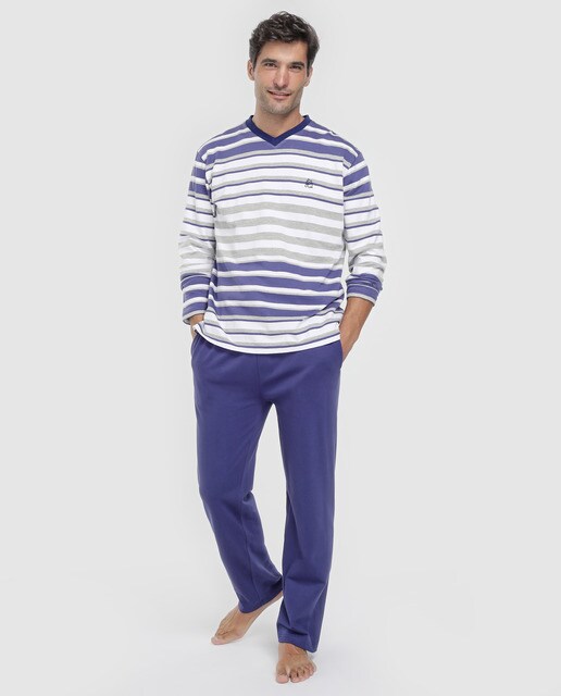 Kiff Kiff Men S Long Blue Striped Knitted Pyjamas Fashion El Corte Ingles