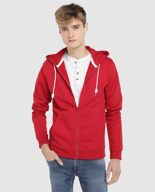 Chaqueta Deportiva Básica De Hombre Green Coast Roja Con Capucha · Men 