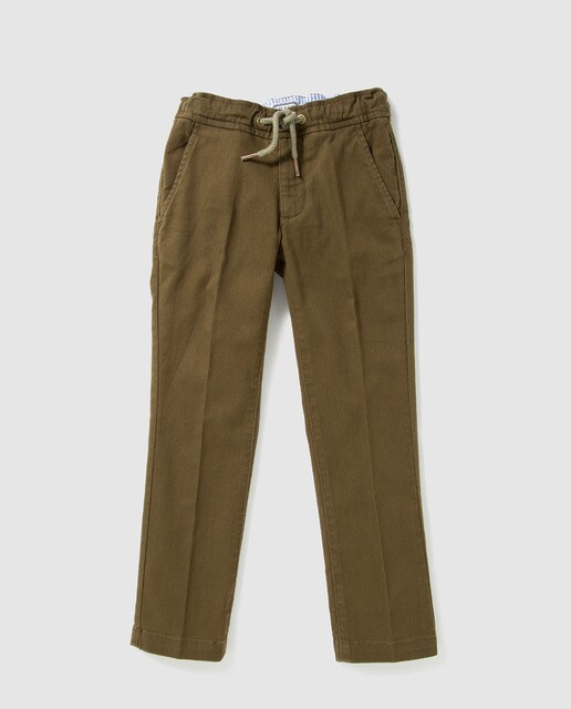 Calças de menino Bass 10 verdes com cordão