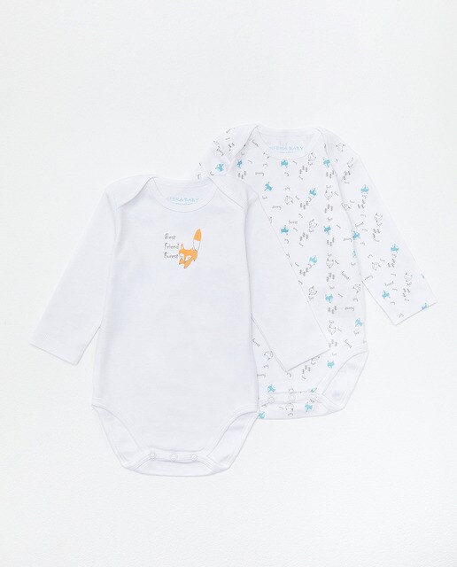 Pack de bodies de bebé menino Sfera com raposas