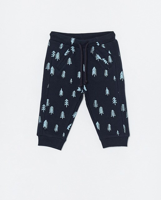 Calças de bebé menino Sfera azul-marinho estampadas