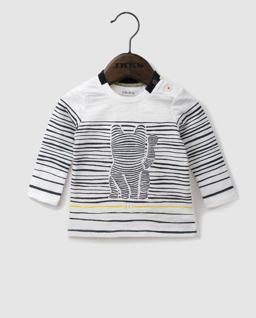 T-shirt de bebé menino IKKS às riscas