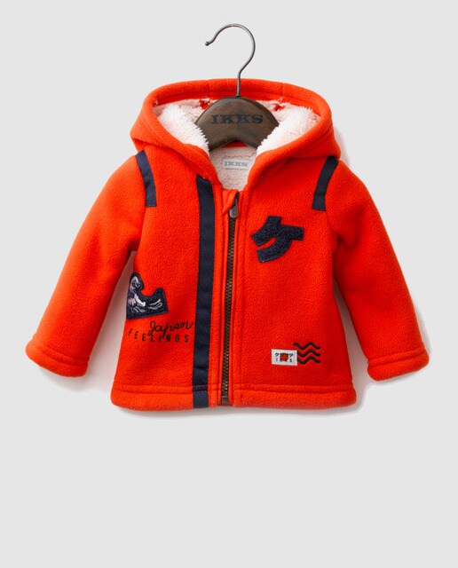 Sweatshirt de bebé menino IKKS laranja com capuz