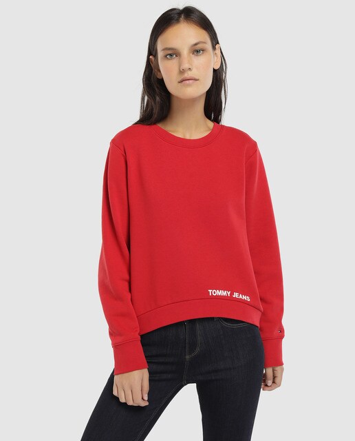 red tommy jeans sweatshirt