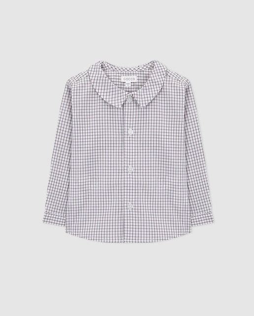 Camisa de bebé menino Gocco aos quadrados