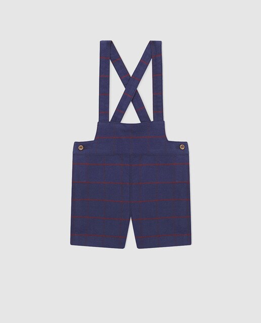 Jardineiras de bebé menino Gocco aos quadrados