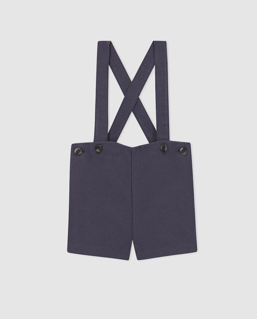 Jardineiras de bebé menino Gocco em flanela cinzentas