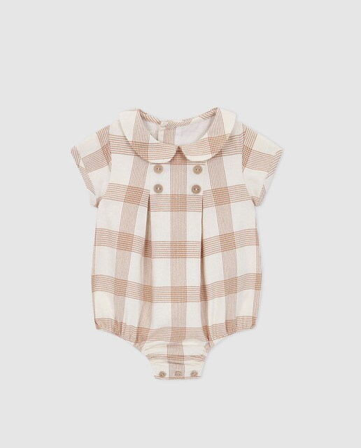 Babygrow de bebé menino Gocco aos quadrados